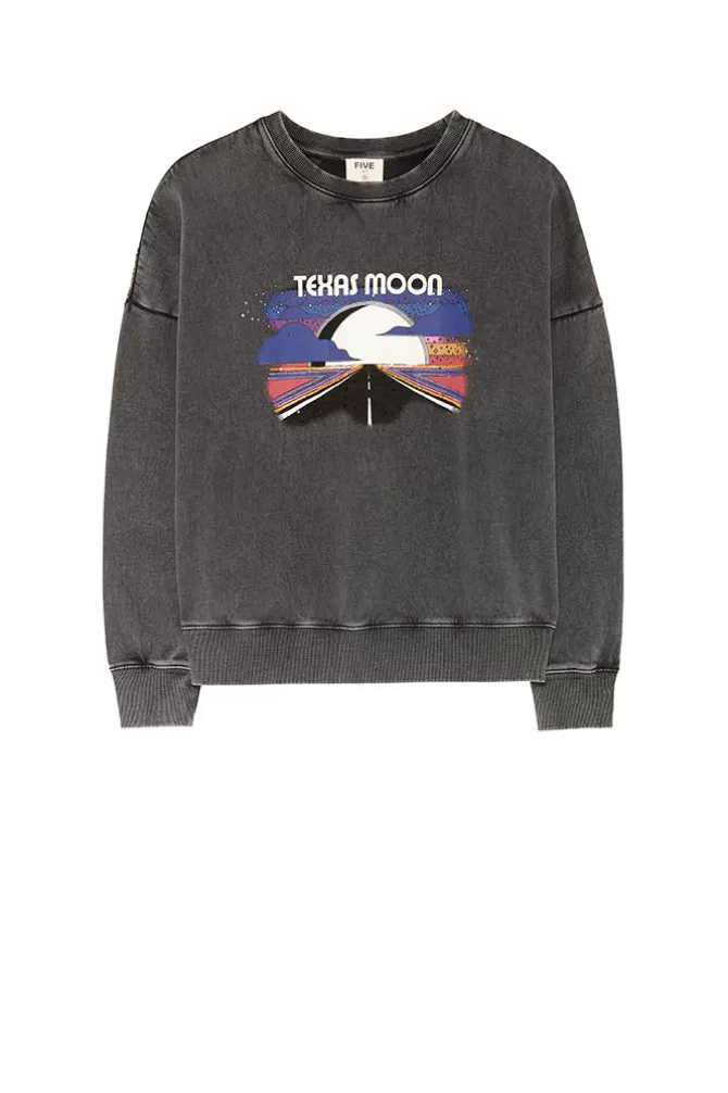 Five Jeans Sweats^TEXAS MOON SWEATSHIRT Steel